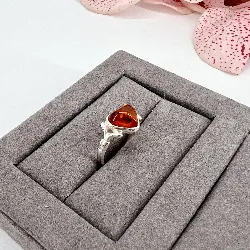 bague en argent avec  ambre coeur  argent 925 millième (22 ct) 1,99g
