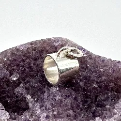 bague marc deloche large anneau et breloque  argent autre 13,72g