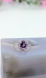 bague or blanc mauboussin soleil d'hiver avec améthyste et diamants or 750 millième (18 ct) 1,93g