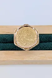 bague ornée d'une pièce de 10 francs napoléon iii 1863 or 750 millième (18 ct) 7,92g