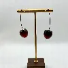 boac boucles d'oreilles cerise rouge en acier