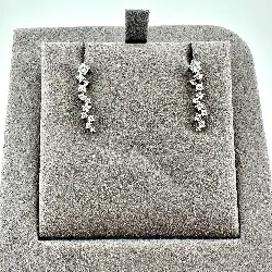 boucle d'oreilles pendantes lignes d'oxydes  argent 925 millième (22 ct) 1,58g