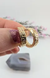 boucles d'oreilles créoles en or avec motifs or 375 millième (9 ct) 1,48g