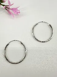 boucles d'oreilles créoles lisse argent 925 millième (22 ct) 2,84 g