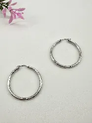 boucles d'oreilles créoles lisse argent 925 millième (22 ct) 5,41g