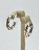 boucles d'oreilles créoles striées  argent 925 millième (22 ct) 5,9 g