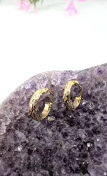 boucles d'oreilles petites créoles avec motifs losange or 750 millième (18 ct) 0,86g