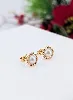 boucles d'oreilles puces en or rose chacune centrée d'unec perle synthétique blanche or 750 millième (18 ct) 2,89g