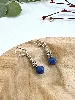 boules d'oreilles pendantes avec lapis lazuli t0,8 x 3,5 cm argent 925 millième (22 ct) 3,36g