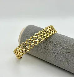 brac bracelet jonc ouvert motif floral en acier