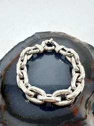 bracelet en argent grosse maille forçat argent 925 millième (22 ct) 37,15g
