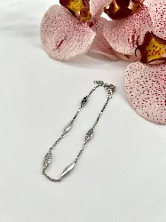 bracelet en argent rhodié avec zirconias argent 925 millième (22 ct) 3,37g