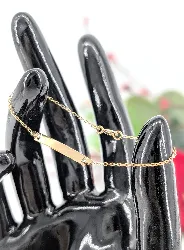 bracelet enfant avec la plaque d'identité or 750 millième (18 ct) 0,96g