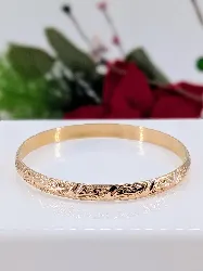bracelet jonc motifs végétaux or 750 millième (18 ct) 14,05g