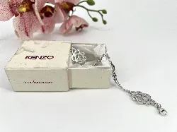 bracelet kenzo motifs fleurs argent 925 millième (22 ct) 13,55g
