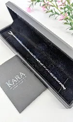 bracelet tennis kara en or blanc et diamants noirs d'environ 3,06ct or 750 millième (18 ct) 9,49g