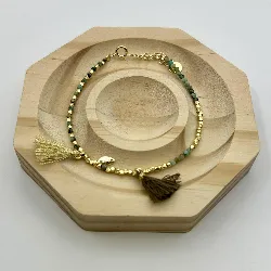 brar bracelet billes en argent doré et pierre l17-22 cm argent 925 millième (22 ct) 0,5g