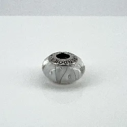 charm pandora murano blanc à motifs argent 925 millième (22 ct) 3,16g