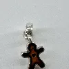 charm pandora rond breloque bonhomme pain d'épices argent 925 millième (22 ct) 2,74g