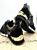 chaussures sneakers femme louis vuitton run away en cuir noir et toile monogram