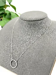 collier argent et pendentif cercle argent 925 millième (22 ct) 2g