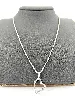 collier avec pendentif en forme de coeur serti d'oxydes  argent 925 millième (22 ct) 6,73g