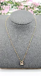 collier maille singapour avec un pendentif serti des oxydes or 750 millième (18 ct) 2,50g