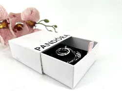 collier/sautoir pandora signature avec pendentif coeur tournant argent 925 millième (22 ct) 8,68g