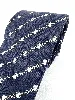 cravate hermès 100% soie fond bleu marine à motifs chaînes blanches