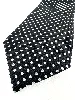 cravate hermès 100% soie fond noir à pois bleu ciel
