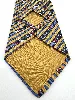 cravate hermès 100% soie jaune à rayures multicolores