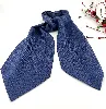 cravate lavallière atelier f&b en soie fond bleu à motifs gouttes