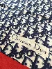foulard / carré christian dior trotter en soie monogram bleu et rouge