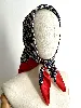 foulard / carré christian dior trotter en soie monogram bleu et rouge