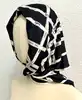 foulard hermès bolduc en jersey de soie blanc et noir avec une certaine élasticité version 2009