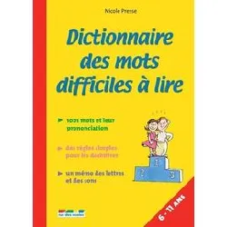 livre dictionnaire des mots difficiles à dire