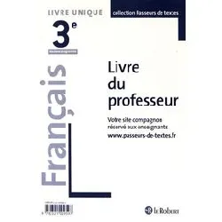 livre français 3ème professeur - passeurs de textes (cycle 4) - 2016