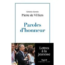 livre paroles d'honneur