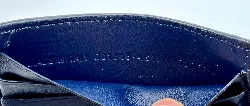 porte cartes balenciaga en cuir bleu marine