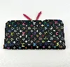 portefeuille louis vuitton x takashi murakami insolite édition limitée de 2015 en toile monogram fond noir et cuir fuchsia