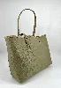 sac cabas lacoste porté épaule anna réversible bicolore beige et vert mousse avec pochette
