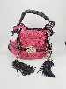 sac lancel brigitte bardot en tweed rose et cuir marron