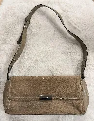 sac le tanneur baguette en cuir marron beige effet python
