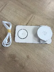 station de charge rapide sans fil aimantée 3 en 1 echo office station 2 blanc