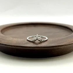 10004510 bague perlée centrée d'oxydes t52 argent 925 millième (22 ct) 1,2g