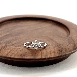 10004810 bague perlée centrée d'oxydes t58 argent 925 millième (22 ct) 1,2g