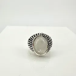 111352 bague bombée avec pierre de la lune ovale  argent 925 millième (22 ct) 7,2g