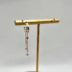 2676400 boucle d'oreile créoles chacune ornée d'une chaîne pendante d1,5cm