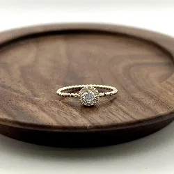 2966410 bague solitaire perlée rond avec oxydes incolores t60