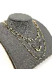 31224145 collier multi-rangs aux mailles variées en acie doré l45 cm